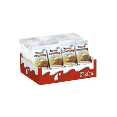 Pudełko batoników Kinder Country. Idealne na przekąskę, gdy chcesz poznać ich kinder country kcal.