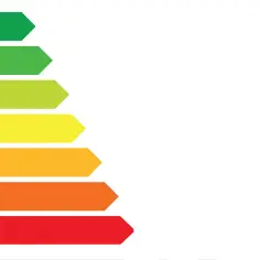 Skala klasyfikacji energetycznej od A (najlepsza) do G (najgorsza). Im niższa klasa, tym więcej kalorii zużywa urządzenie.