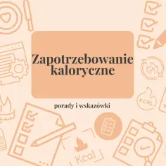 Zapotrzebowanie kaloryczne: porady i wskazówki, jak obliczyć deficyt kaloryczny. Ikony symbolizujące dietę i zdrowie.