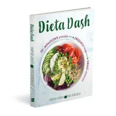 Książka "Dieta Dash" z przepisami na zdrowe posiłki. Pomaga zredukować wagę i obniżyć ciśnienie.
